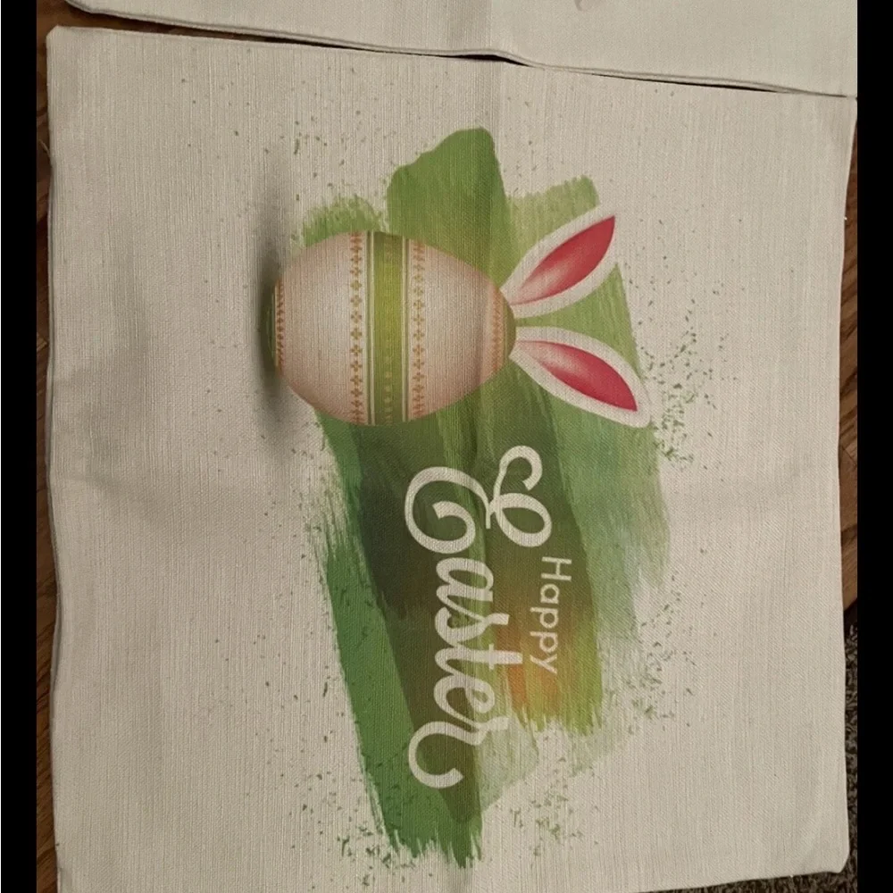 Spring Pillow Covers 18x18 Inch Set of 2 Farmhouse Pillow Covers EGG AND EASTER